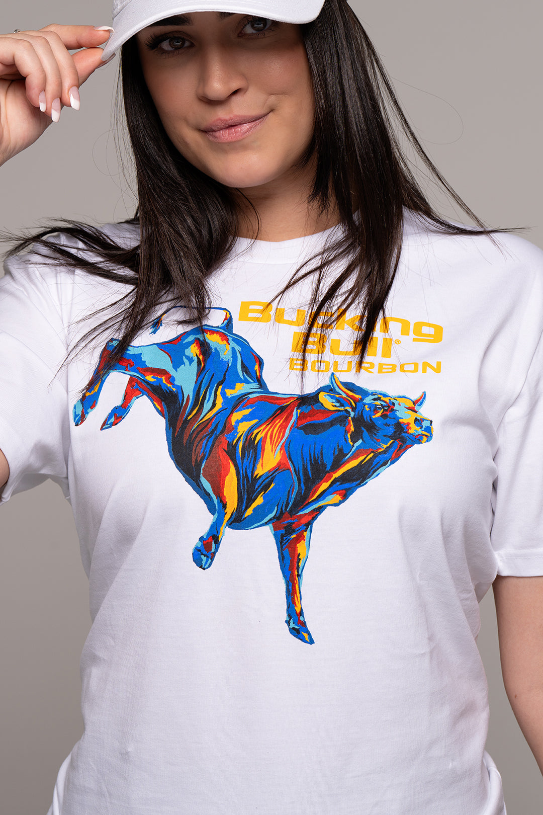 Bucking Bull Tee (White)(Unisex)