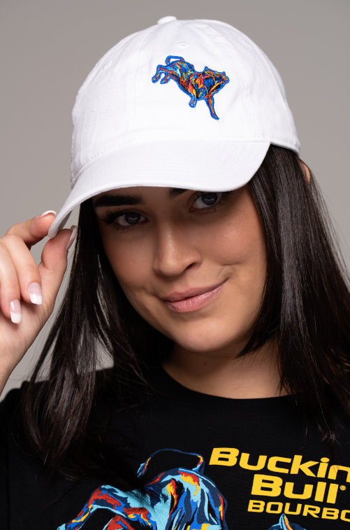 Bucking Bull Dad Hat (White)