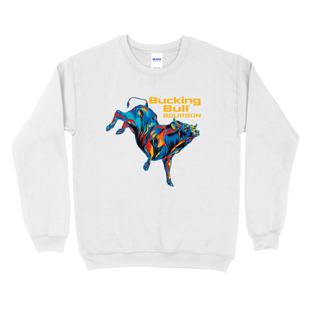 Bucking Bull Sweatshirt (White)(Unisex)